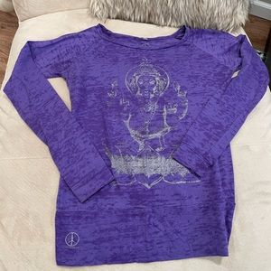 Yoganastix sz M Ganesha yoga burnout lang sleeve shirt